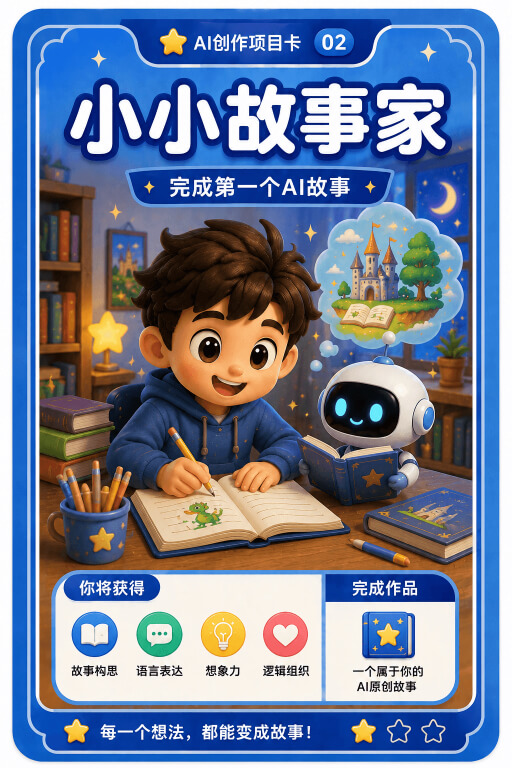 AI创作成就卡片:小小故事家