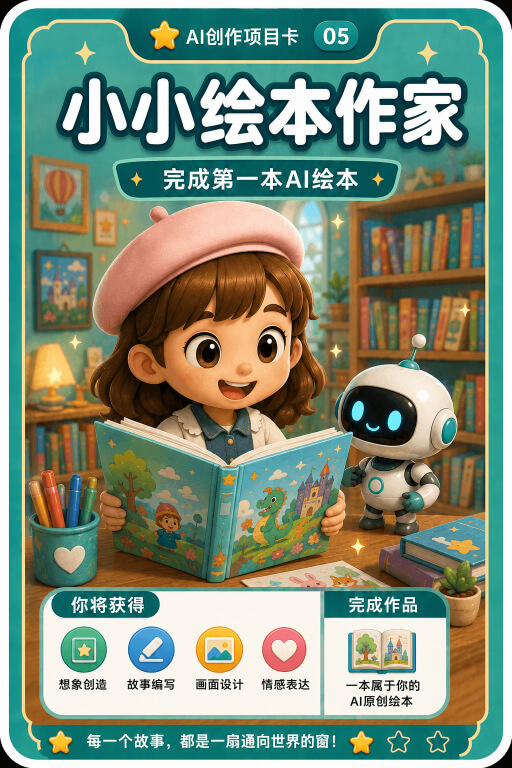 AI创作成就卡片:小小绘本作家