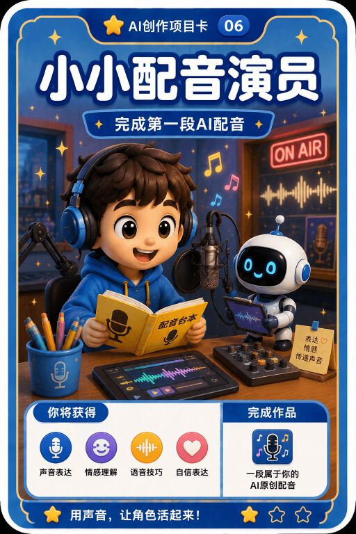 AI创作成就卡片:小小配音演员