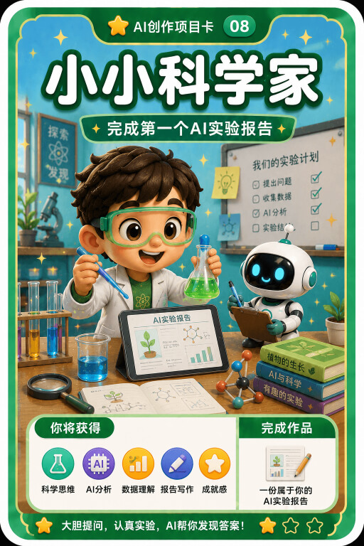 AI创作成就卡片:小小科学家