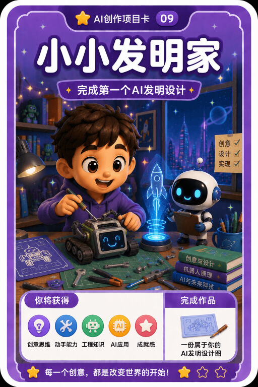 AI创作成就卡片:小小发明家