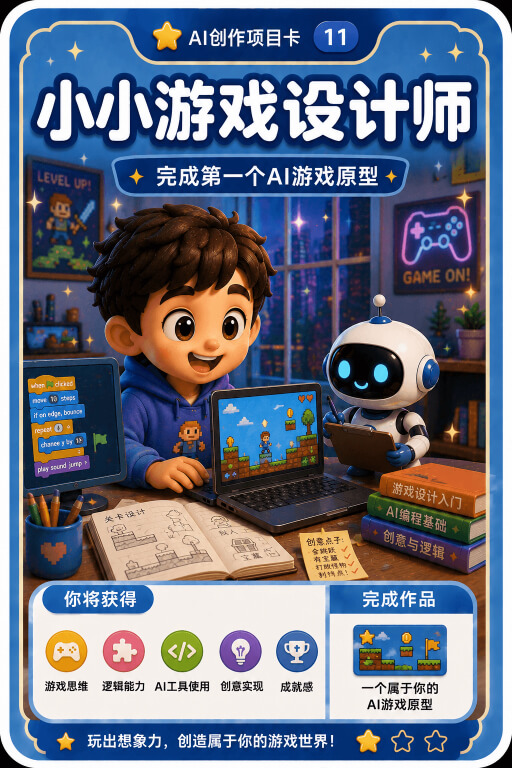 AI创作成就卡片:小小游戏设计师