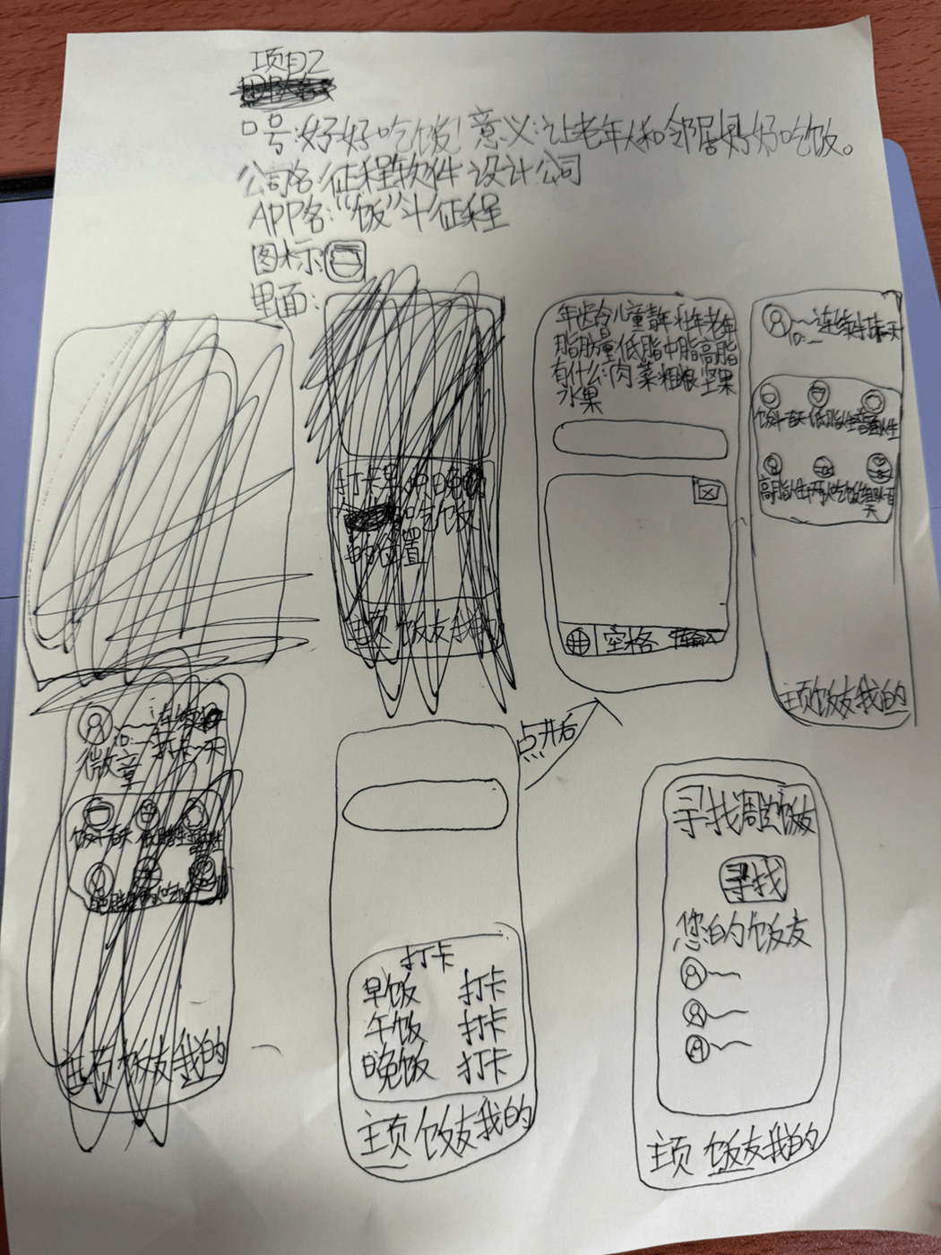 饭斗项目纸面原型